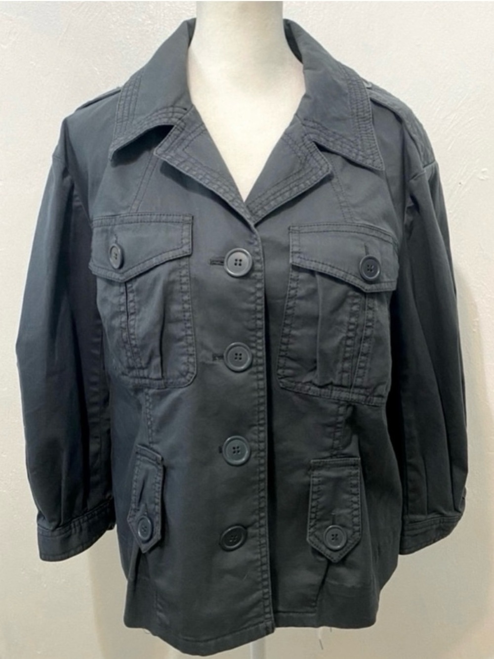 Marc Jacobs Steel Blue Military Utility Cargo Jacket.Size 10